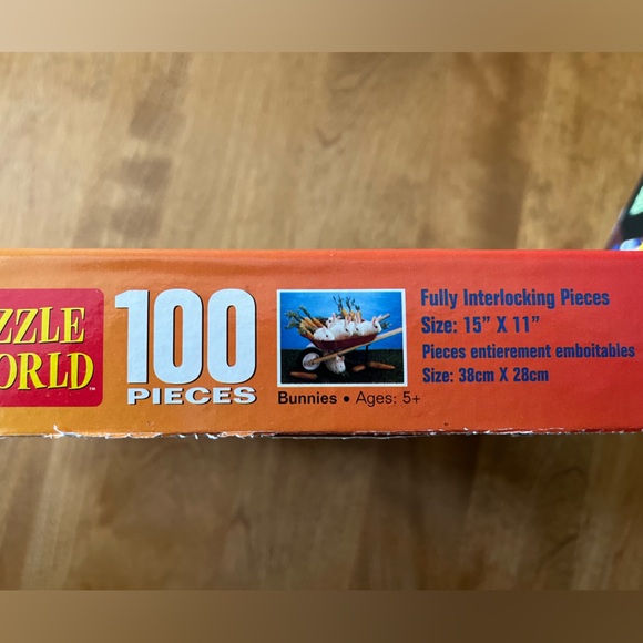 Set of 2 kids puzzles. Glow in dark unicorns 9”x12”. Bunnies 15”x11”. Age 5 & up - Picture 6 of 7